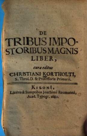 De Tribus Impostoribus Magnis Liber