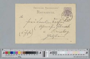 Postkarte an Caroline Brahms