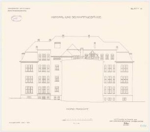 Hörsaal- und Seminargebäude der Universität Göttingen: Aufriss Nordansicht 1:100