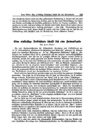 Eine einklassige Volksschule schafft sich eine Heimatkunde