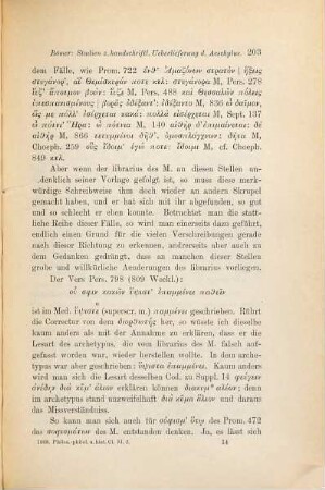 Studien zu der handschriftlichen Ueberlieferung des Aeschylus und zu den alten Erklärern desselben