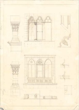 Lange, Ludwig; Lange - Archiv: III.3 Romanik / Gotik in Deutschland - Fenster (Grundriss, Ansichten, Details, Schnitte)