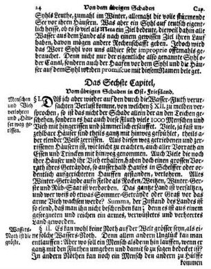 Das Sechste Capitel, Vom übrigen Schaden in Ost-Frießland