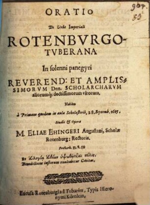 Oratio de urbe Imperii Rotenburgo-Tuberana