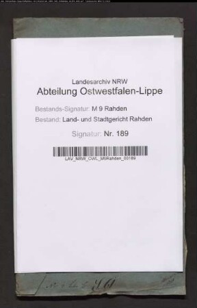 Erblasser: Schreve, Charlotte Wilhelmine: