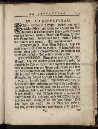 XV. Ad Sepulturam