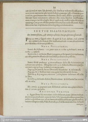 Sectio XLI. & XLII. & XLIII. De immensitate, & omnipraesentia Dei, praesertim essentiali