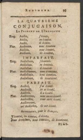 La Quartieme Conjugaison