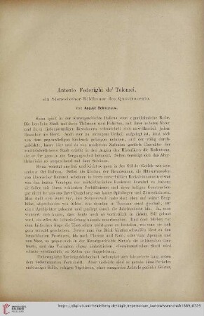 Antonio Federighi de' Tolomei, ein Sienesischer Bildhauer des Quattrocento