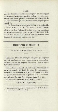 Démonstration du théorème III.