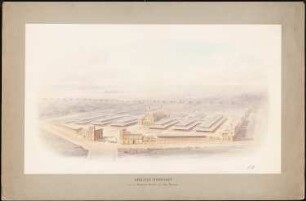 Viehmarkt und Schlachthof, Berlin Bebauungsplan Ackerstraße/ Brunnenstraße von 1862: Perspektivische Ansicht