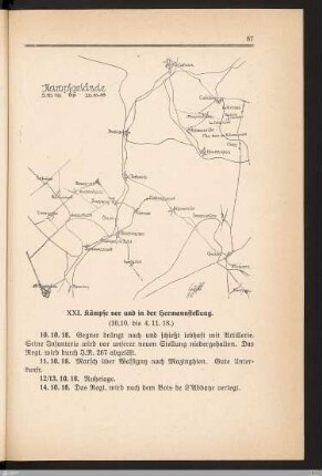 XXI. Kämpfe vor und in der Hermannstellung