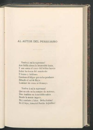 Al autor del peregrino