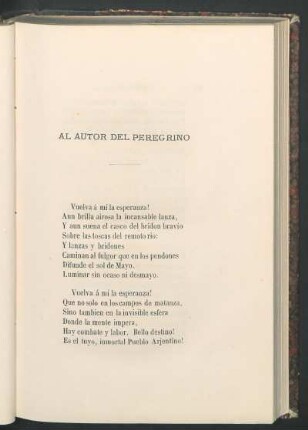 Al autor del peregrino