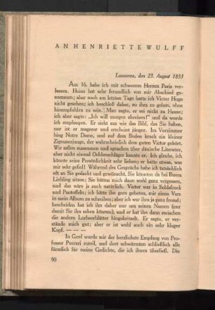 An Henriette Wulff [1833]