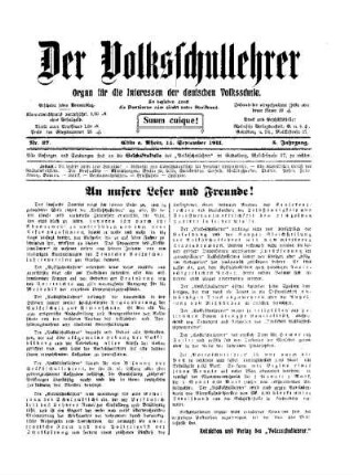 An unsere Leser und Freunde !
