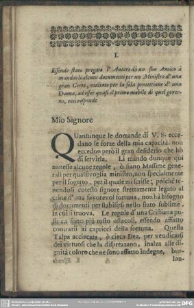I. [Trenta Massime pulitiche per un Ministro di Corte]