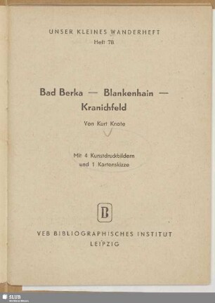 Bad Berka - Blankenhain - Kranichfeld