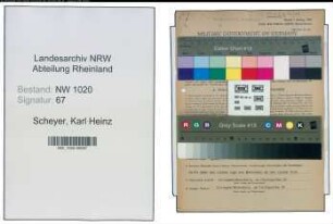 Entnazifizierung Karl Heinz Scheyer , geb. 09.02.1921 (Verwaltungsangestellter)
