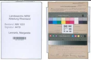 Entnazifizierung Margarete Lennartz , geb. 06.12.1900 ()