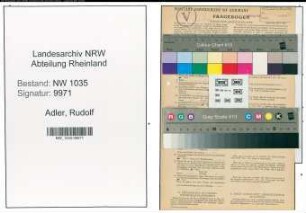 Entnazifizierung Rudolf Adler , geb. 19.06.1922 (Zeichner)