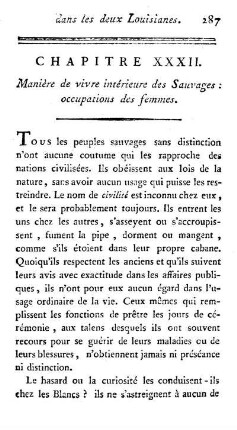 Manière de vivre intérieure des Sauvages ; occupations des femmes
