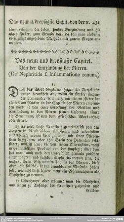 Das neun und dreyßigste Capitel. Von der Entzündung der Nieren. (De Nephritide s. Inflammatione renum.)
