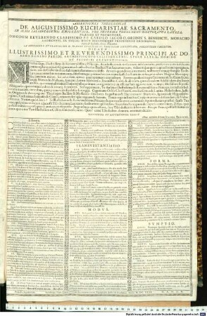 Assertiones Theologicae De Augustissimo Eucharistiae Sacramento