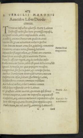 P. Vergilii Maronis Aeneidos Liber Duodecimus.