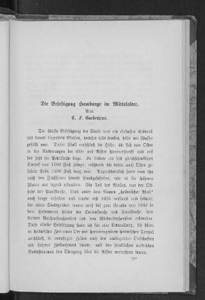 Die Befestigung Hamburgs im Mittelalter.