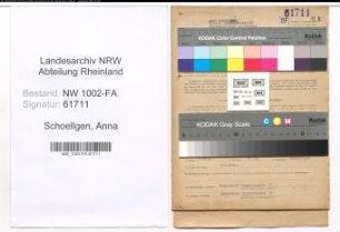 Entnazifizierung Anna Schoellgen, geb. 06.12.1893 (Verkaeuferin)