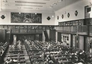 Leipzig. Deutsche Bücherei (heute: Deutsche Nationalbibliothek, DNB). Erbaut 1913-1915 von Oskar Pusch, Dresden. Großer Lesesaal