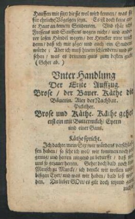 Unter Handlung Der Erste Auffzug.