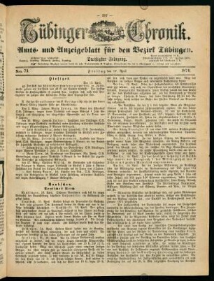 297-316, 17. April (Nro. 73) - 22. April (Nro. 77)