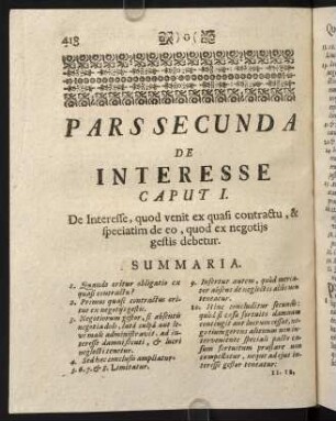 418-465, Pars Secunda de Interesse
