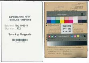Entnazifizierung Margarete Sassning , geb. 17.10.1915 ()