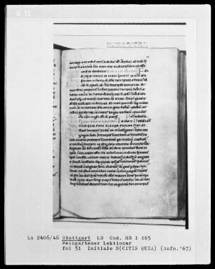 Voll-Lektionar — Initiale S(CITIS QUIA), Folio 13verso