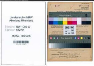Entnazifizierung Heinrich Michel, geb. 18.11.1893 (Polsterer)
