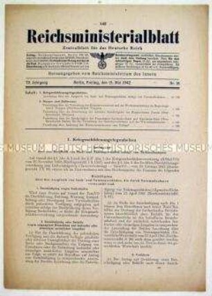 Mitteilungsblatt des Reichsministeriums des Innern