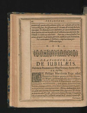 Oratiuncula. De Iubilaeis.