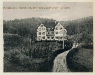 Foto des Vereinslazaretts "Friedrichshöhe" in Oberachern (Druck)