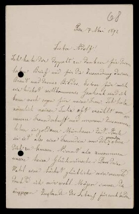 Nr. 43: Brief von Luigi Bianchi an Adolf Hurwitz, Pisa, 7.5.1892