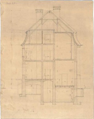 Hildebrand, Adolf von; München, Maria-Theresia-Str. 23; Wohnhaus Hildebrand - Schnitt