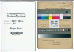 Entnazifizierung Franz Meyer , geb. 24.10.1889 (Finanzbeamter)