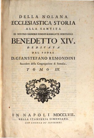 Della Nolana Ecclesiastica Storia. 3
