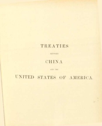 Treaties between China and the United States of America
