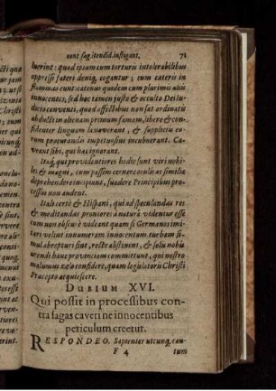 Dubium XVI. Qui possit in processibus contra sagas caveri ne innocentibus periculum creetur.