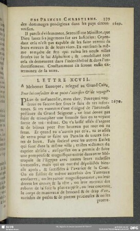 Lettre XCVII [i.e. XCVIII]. A Mehemet Eunuque, relegué au Grand Caire