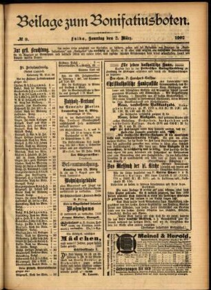 Zweite Ausgabe vom Sonntag, den 02. März 1902.