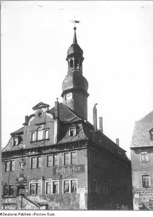 Waldenburg. Rathaus mit Gaststätte "Ratskeller"